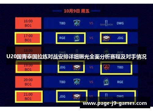 U20国青泰国拉练对战安排详细曝光全面分析赛程及对手情况